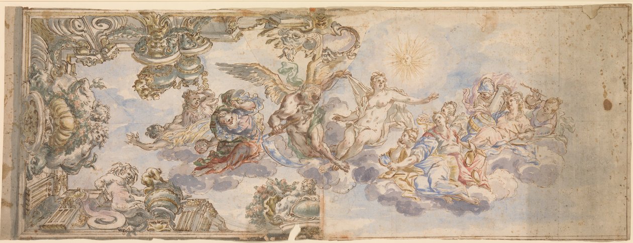 Alegorický design pro stropní fresku., 1650-1700. od Unbekannt