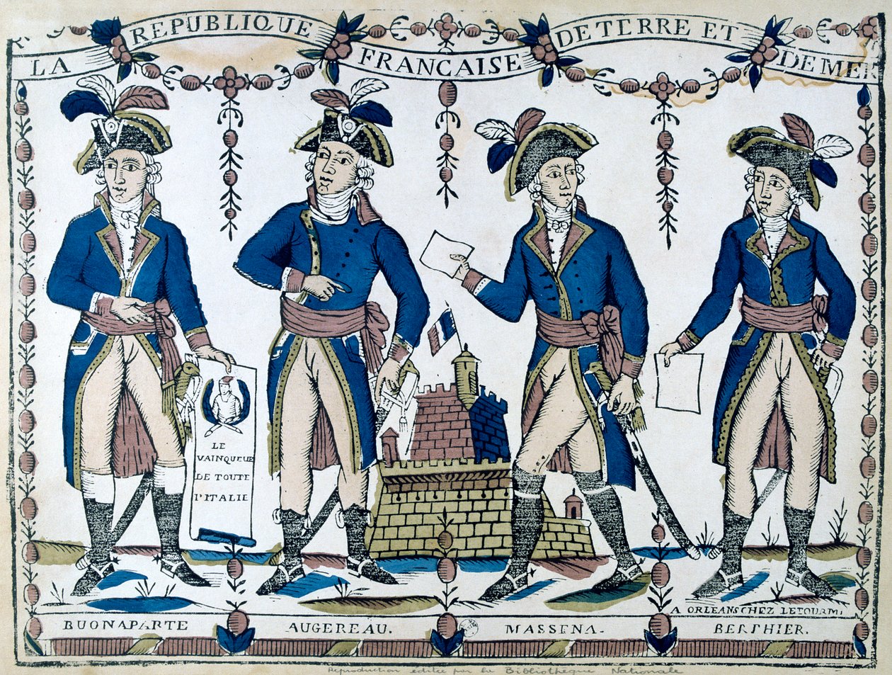 Alegorie Bonaparte, Augereau, Massina, Berphier, Francie, 1789 od Unbekannt