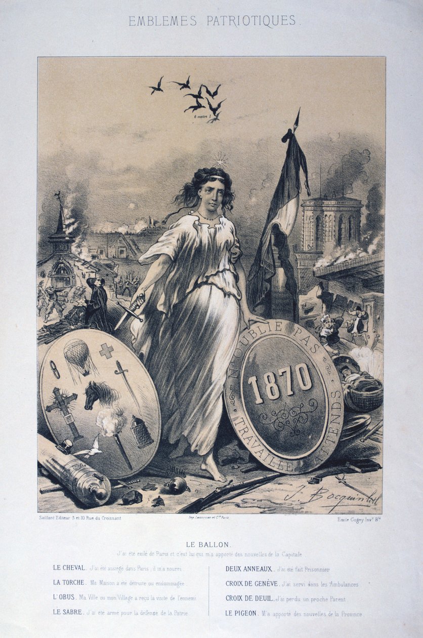 Alegorie francouzských vlasteneckých znaků, 1870 od Unbekannt