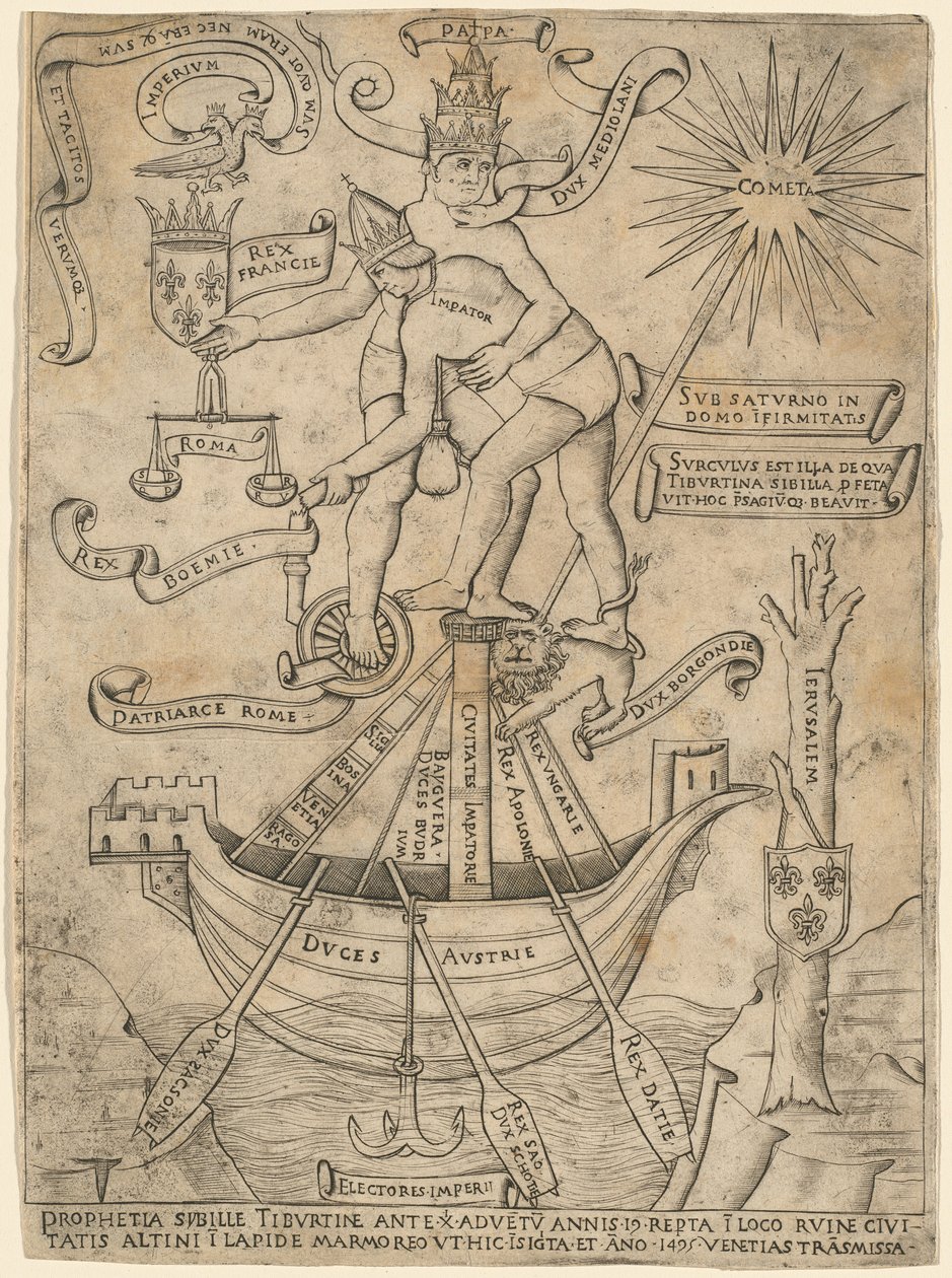 Alegorie císaře a papeže, c. 1495. od Unbekannt