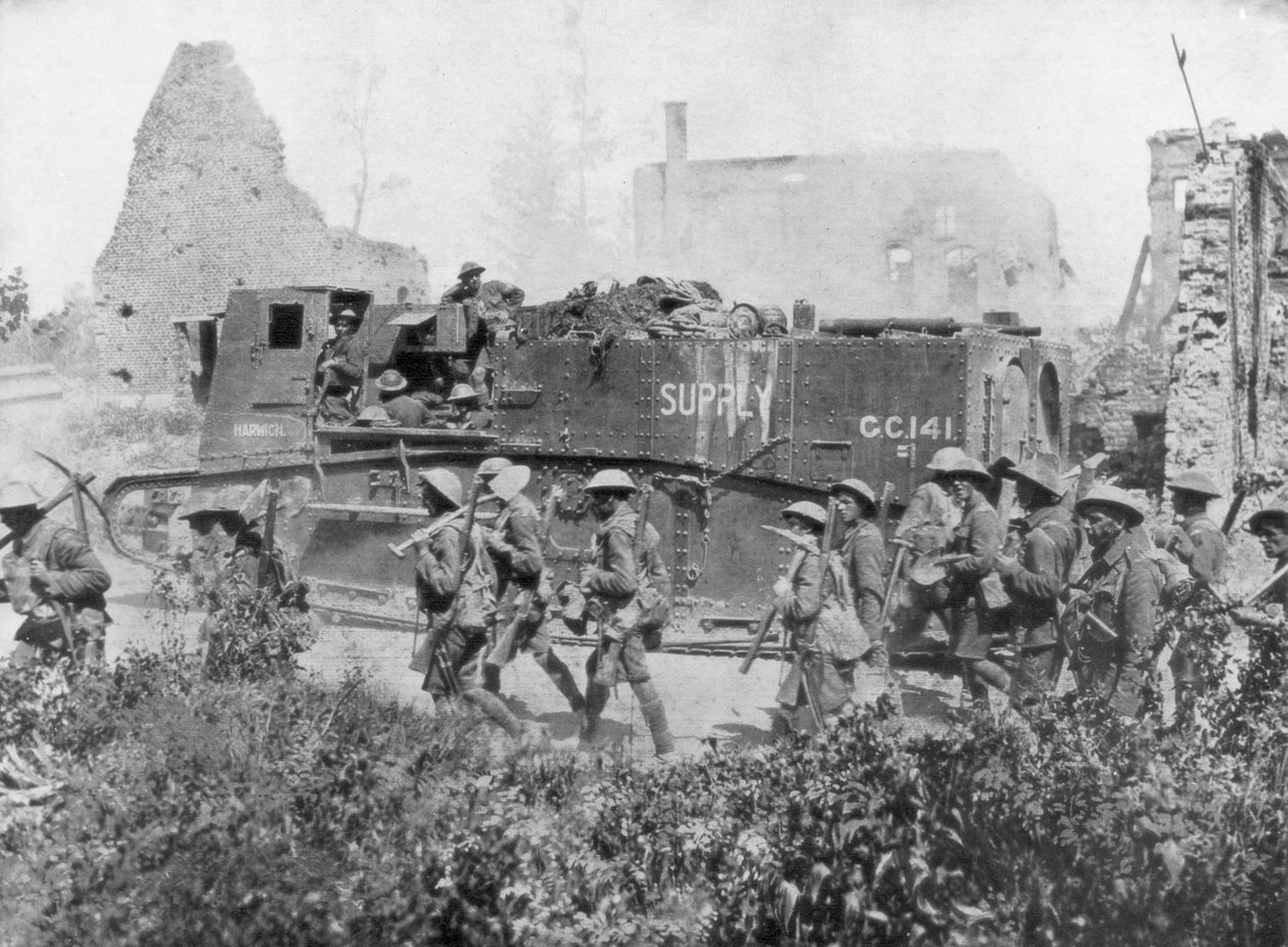Spojenecké jednotky pochodující osvobozeným městem, 27. října 1918 od Unbekannt