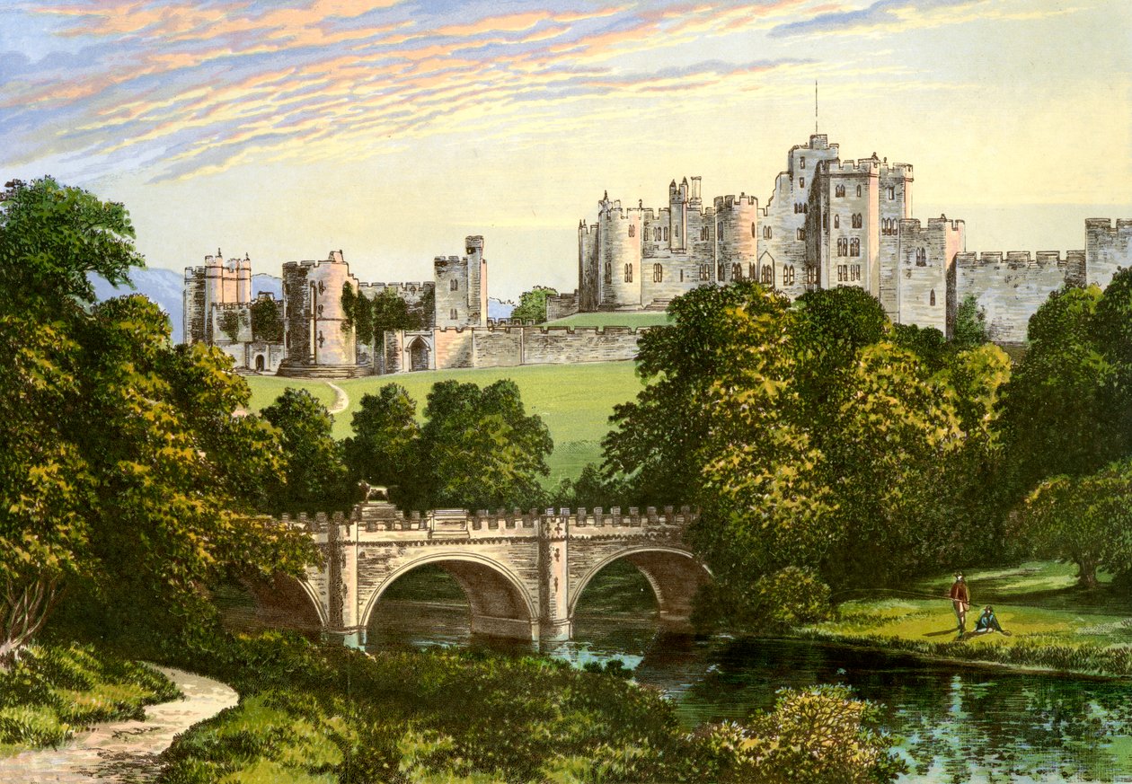 Hrad Alnwick, Northumberland, domov vévody z Northumberlandu, c1880 od Unbekannt