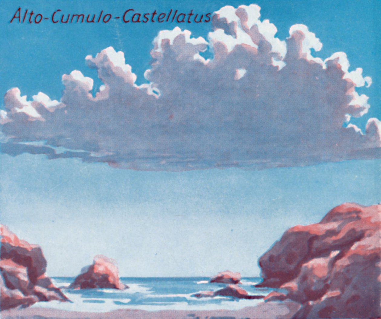 Alto-Cumulo-Castellatus - Tucet hlavních mrakových forem na obloze, 1935 od Unbekannt