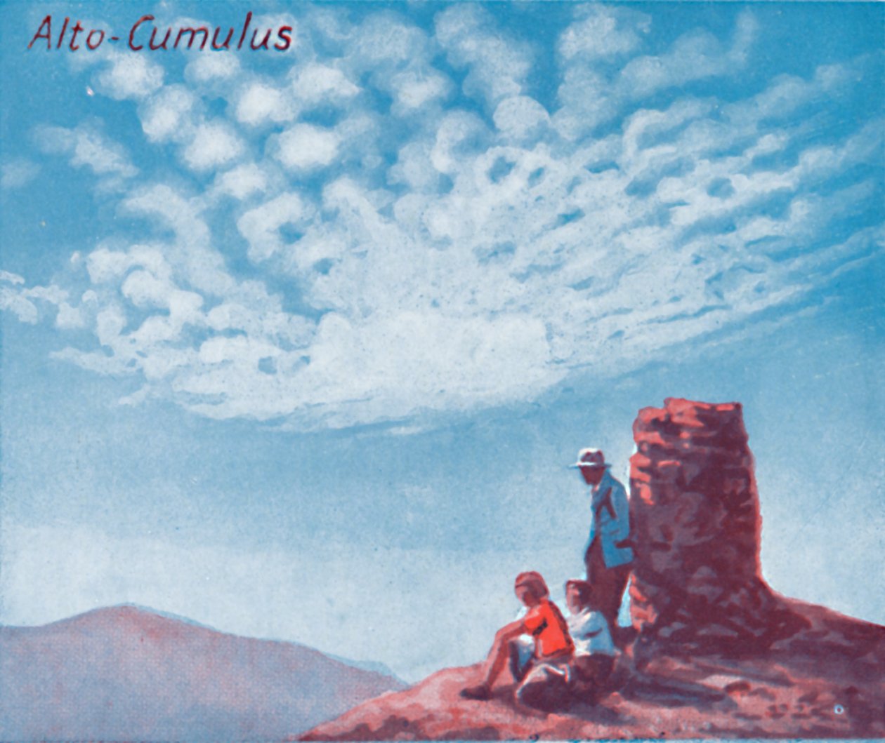 Alto-Cumulus - Tucet hlavních mrakových forem na obloze, 1935 od Unbekannt