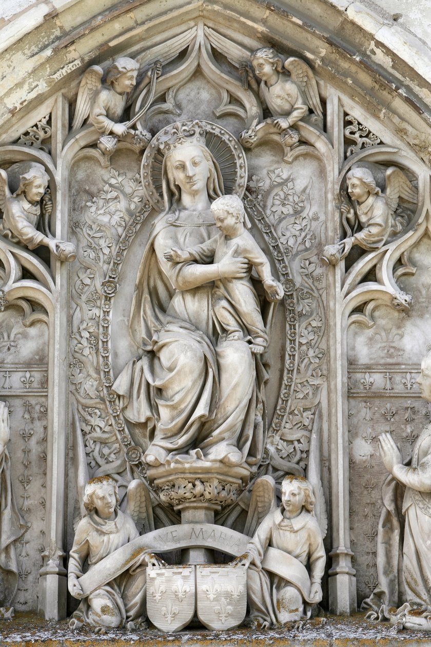Amboise Castle Chapel Tympanum : Panna a dítě, Amboise, Francie od Unbekannt