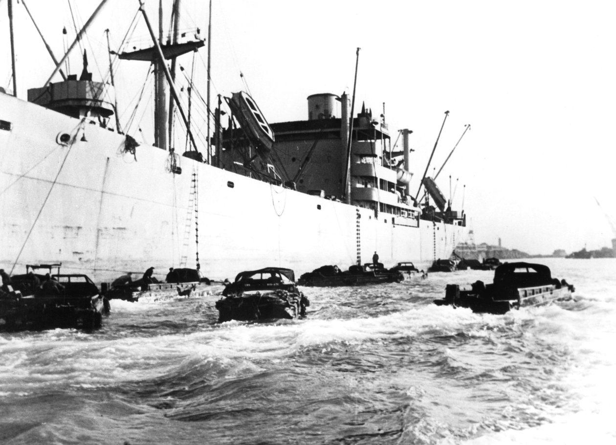 Americká obojživelná vozidla, Le Havre, Francie, 1944 od Unbekannt