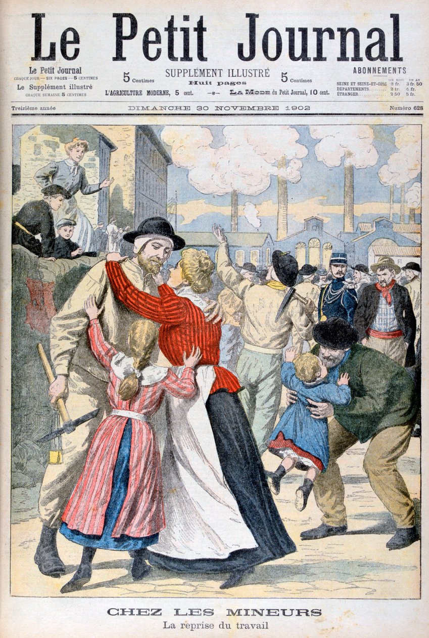 Mezi horníky obnovení práce, 1902 od Unbekannt