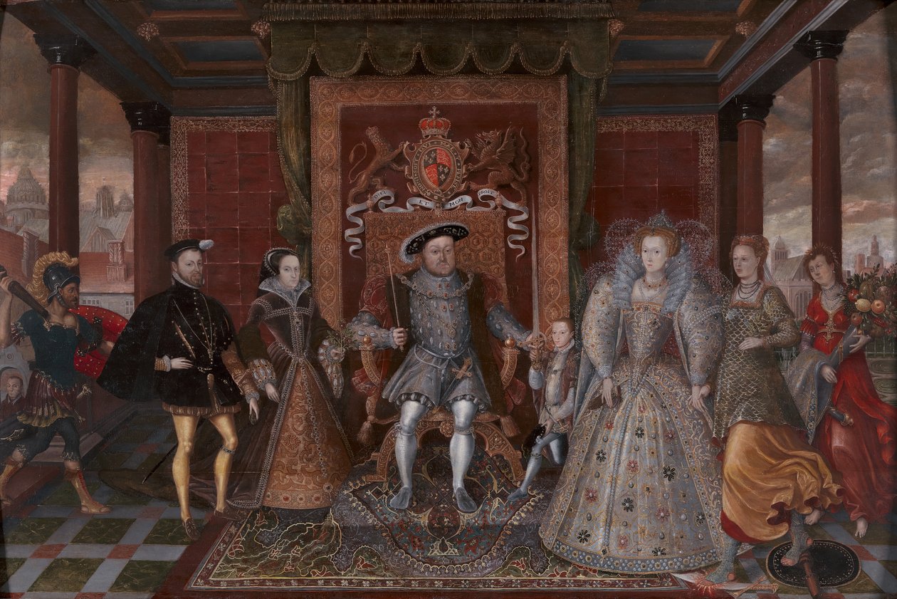 Alegorie tudorovského dědictví: Rodina Jindřicha VIII., ca. 1590. od Unbekannt