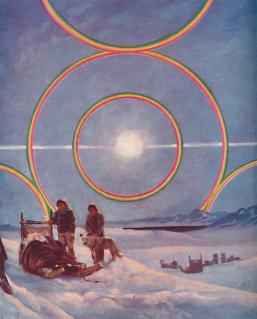 Úchvatná ukázka slunečních haloes, 1935 od Unbekannt