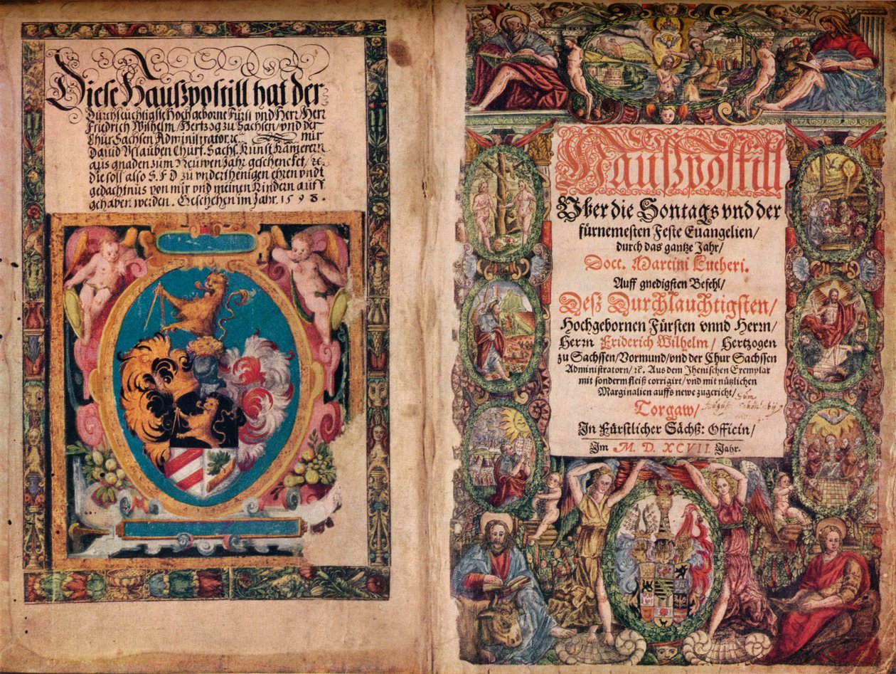 An Early Autograph Album: A Hauspostill z děl Martina Luthera, c1550 od Unbekannt