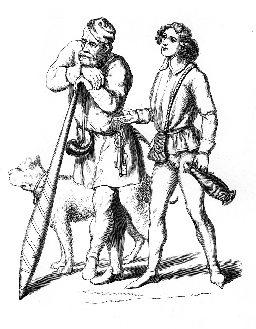 Anglický vrátný 1480 a domácí sluha 1475, 15. století 1849 od Unbekannt