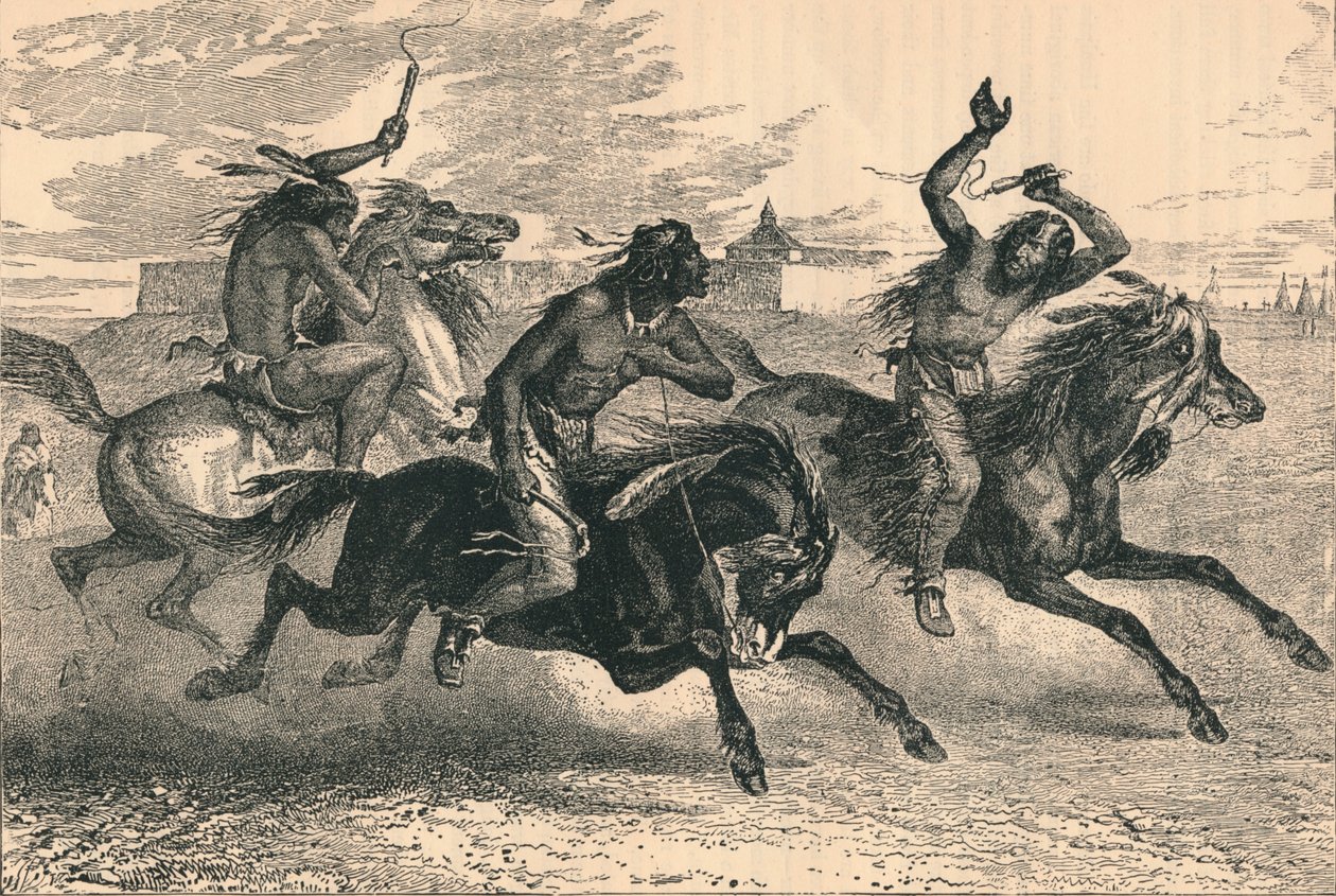 Indiánský dostih, c19. století od Unbekannt