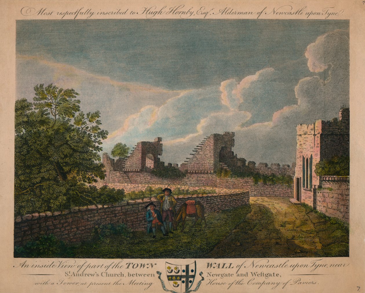 Vnitřní pohled na městskou zeď Newcastle upon Tyne, c1760-90. od Unbekannt