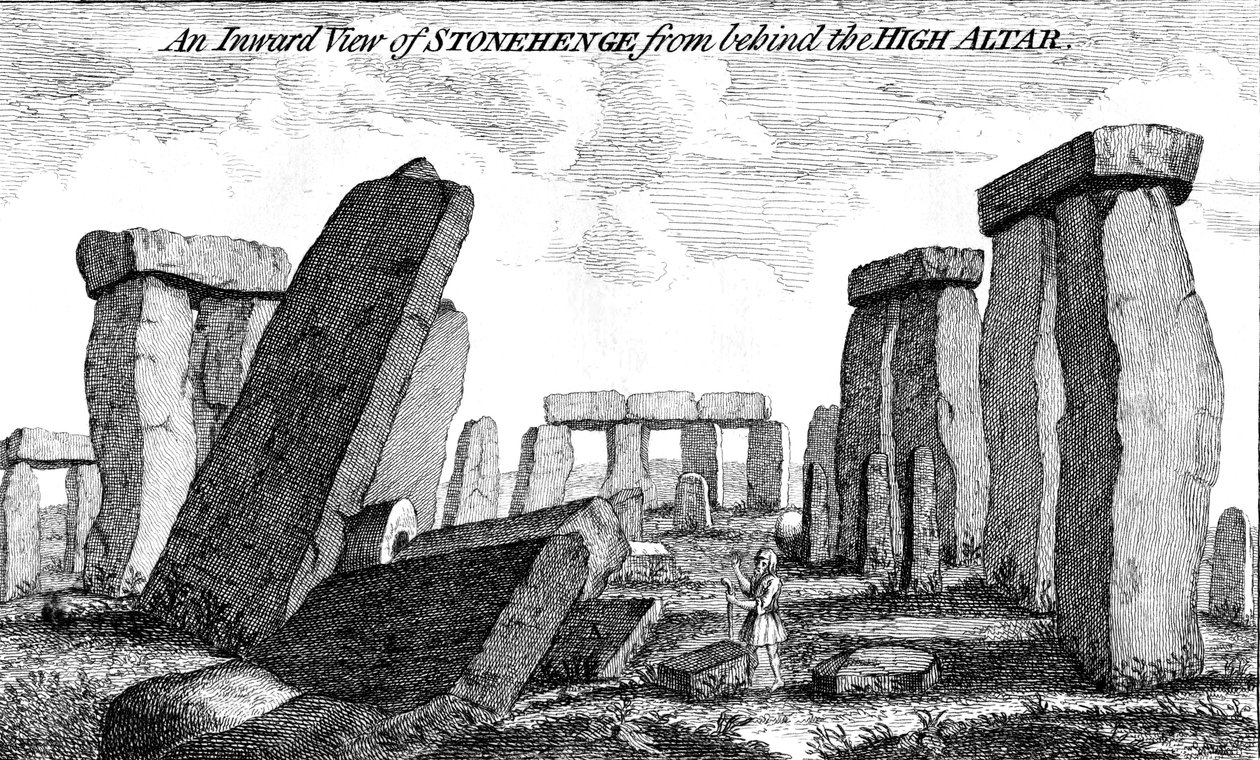 Pohled dovnitř Stonehenge zpoza hlavního oltáře, 1760 od Unbekannt