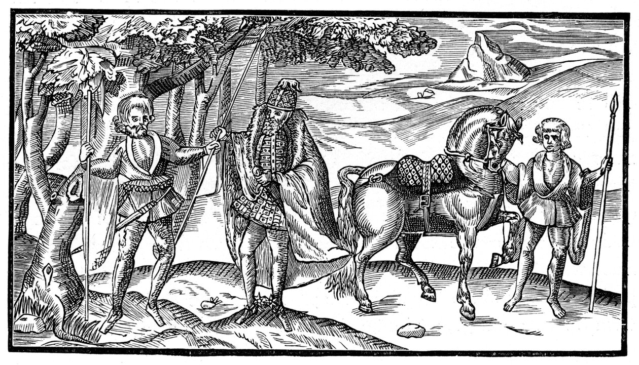 Irský náčelník a jeho doprovod, 1581, 1893 od Unbekannt