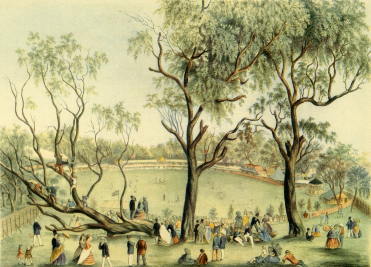 „An XI of England versus XXII of Victoria at Melbourne, 1864“, 1947. od Unbekannt