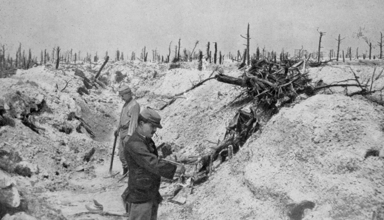 Opuštěný německý zákop kolem Mesnil, Champagne, Francie, první světová válka, 1915 od Unbekannt