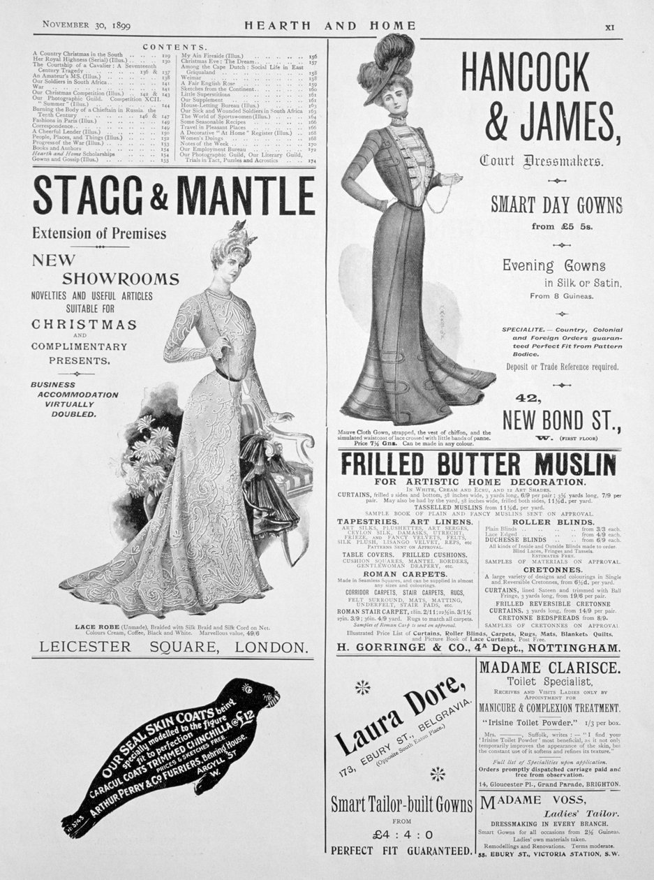 Reklamní stránka v Hearth and Home, 30. listopadu 1899 od Unbekannt