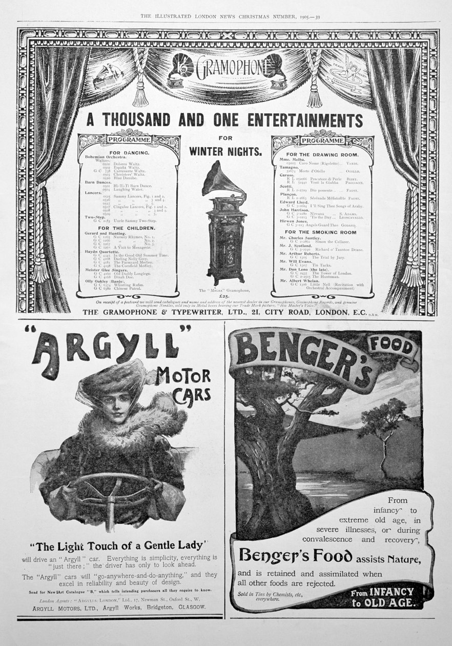 Reklamní stránka v Illustrated London News, Vánoce, 1905 od Unbekannt