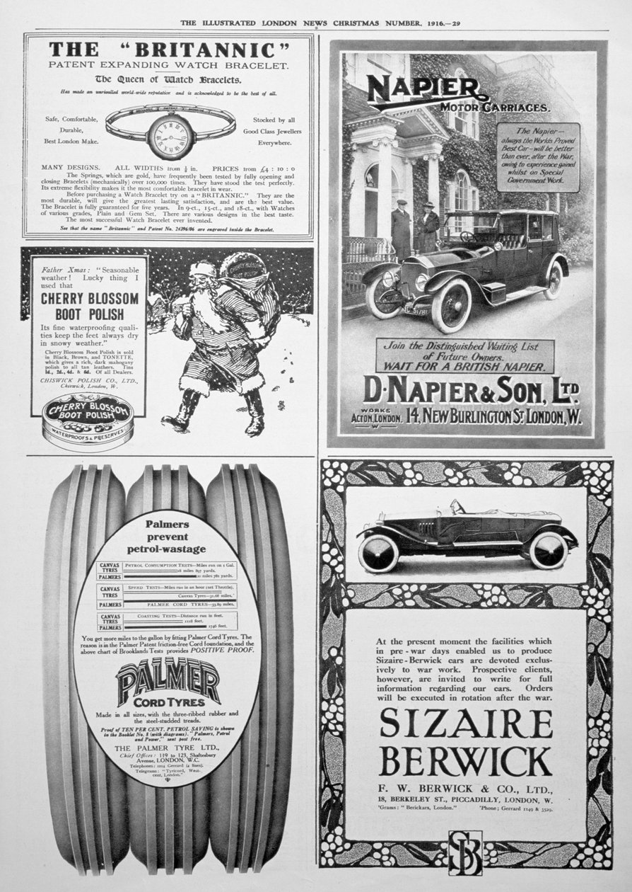 Reklamní stránka v Illustrated London News, Vánoce, 1916 od Unbekannt