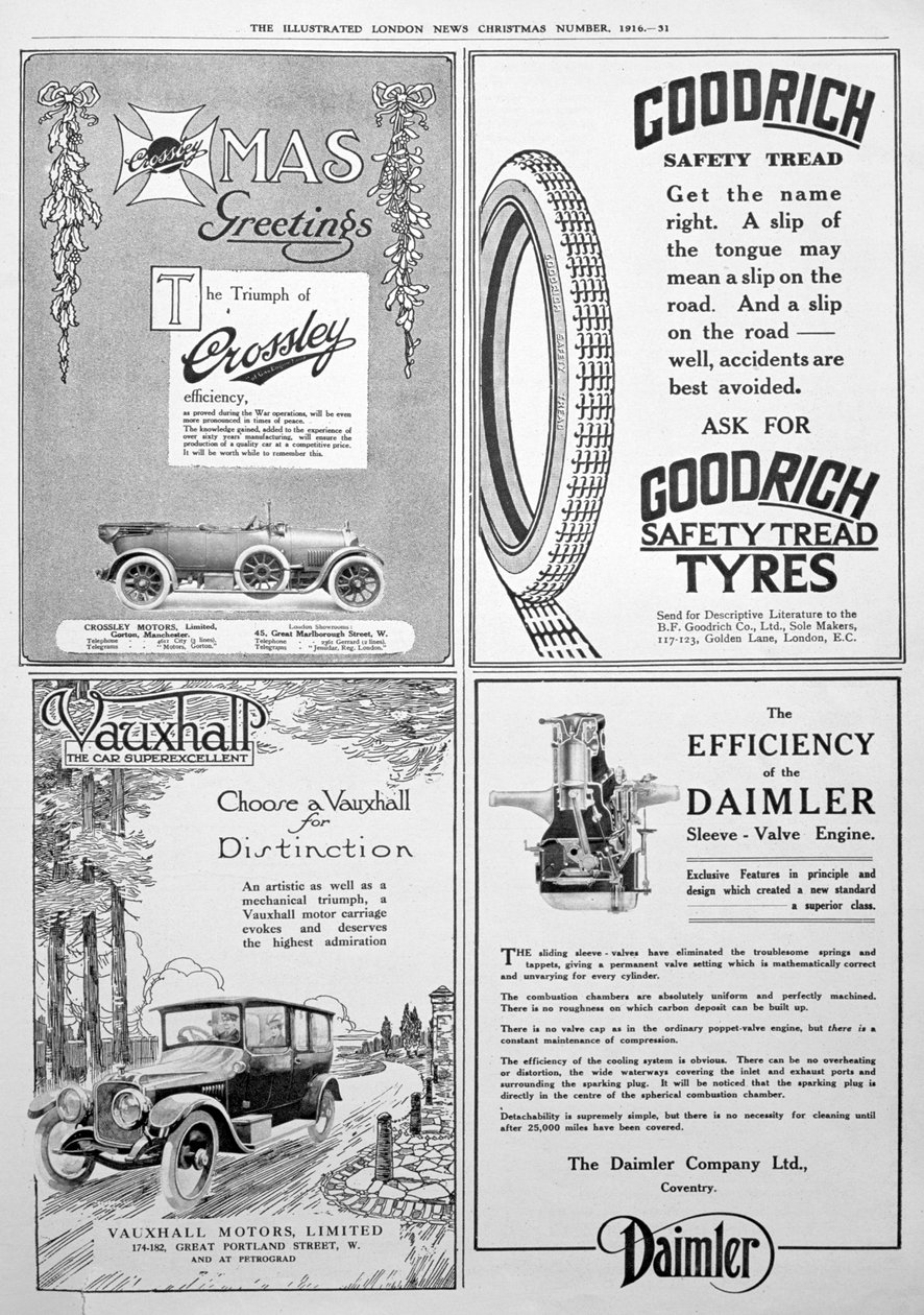 Reklamní stránka v Illustrated London News, Vánoce, 1916 od Unbekannt