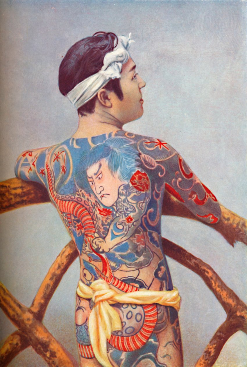 Důkladně potetovaný Japonec, 1902 od Unbekannt