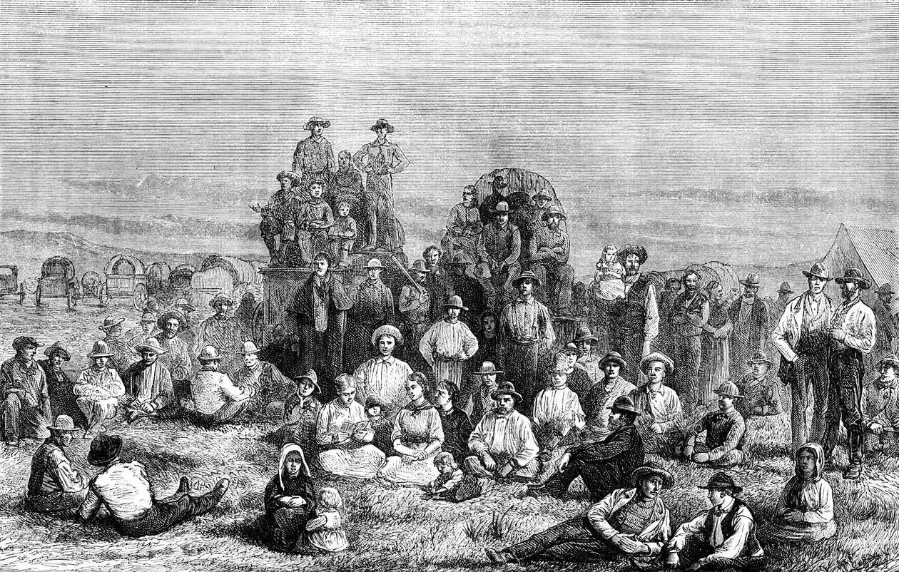 Tábor konvertitů mormonů v poušti, c1846 c1880 od Unbekannt