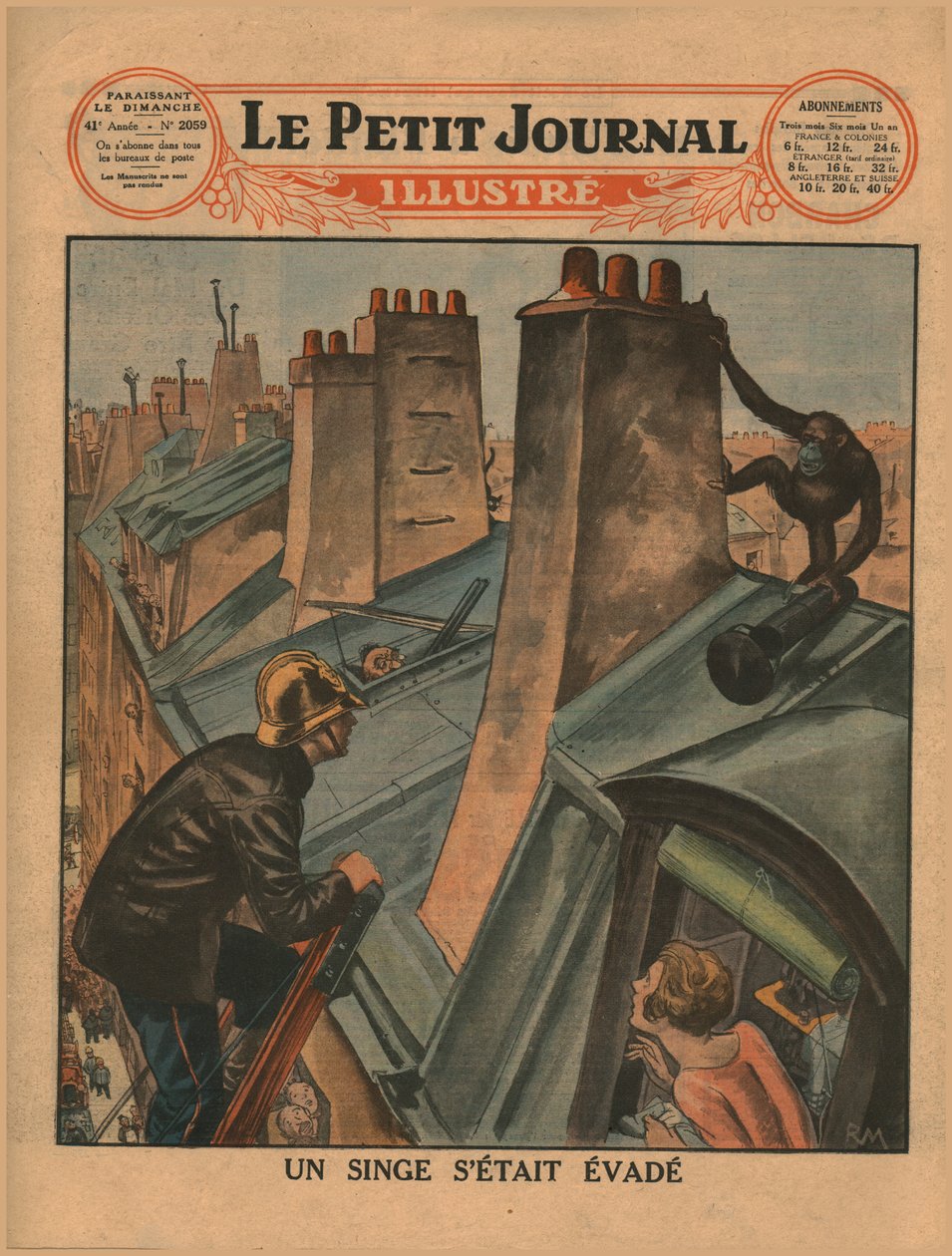 Uprchlý šimpanz, 1930. od Unbekannt