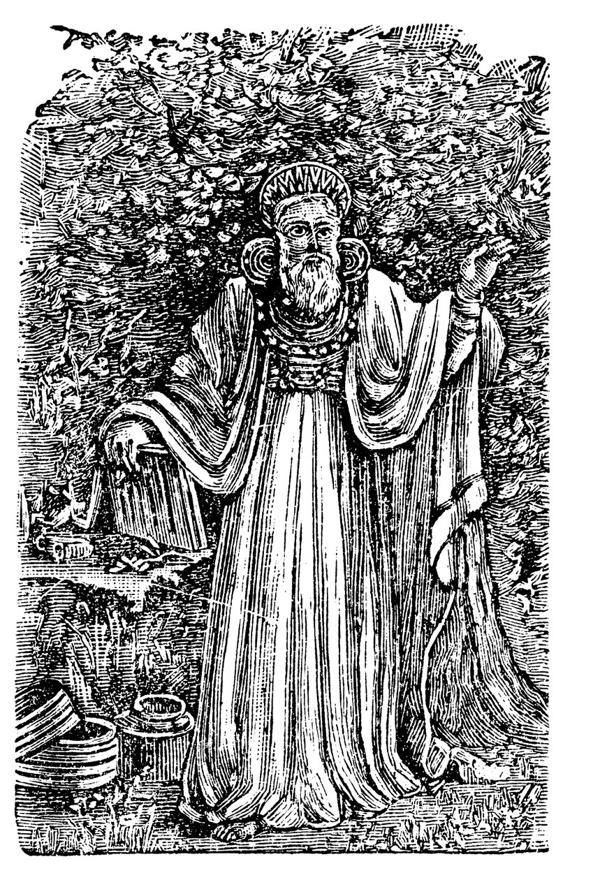 Starověký britský arci-druid nosící náprsní desku soudu, c1900 od Unbekannt