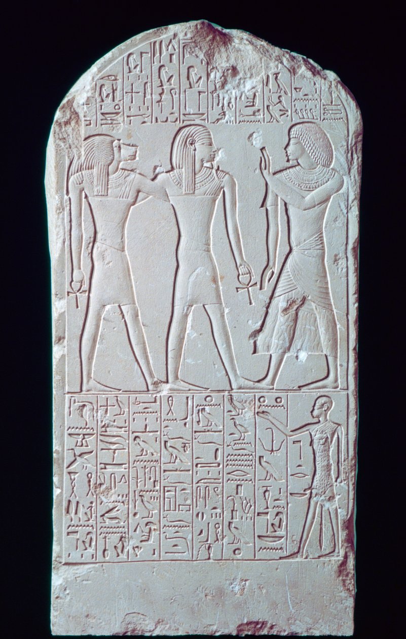 Starověká egyptská vápencová stéla, 16.–13. století před naším letopočtem od Unbekannt