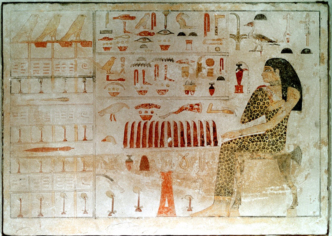 Starověká egyptská stéla s hieroglyfy, 27.-25. století před naším letopočtem od Unbekannt
