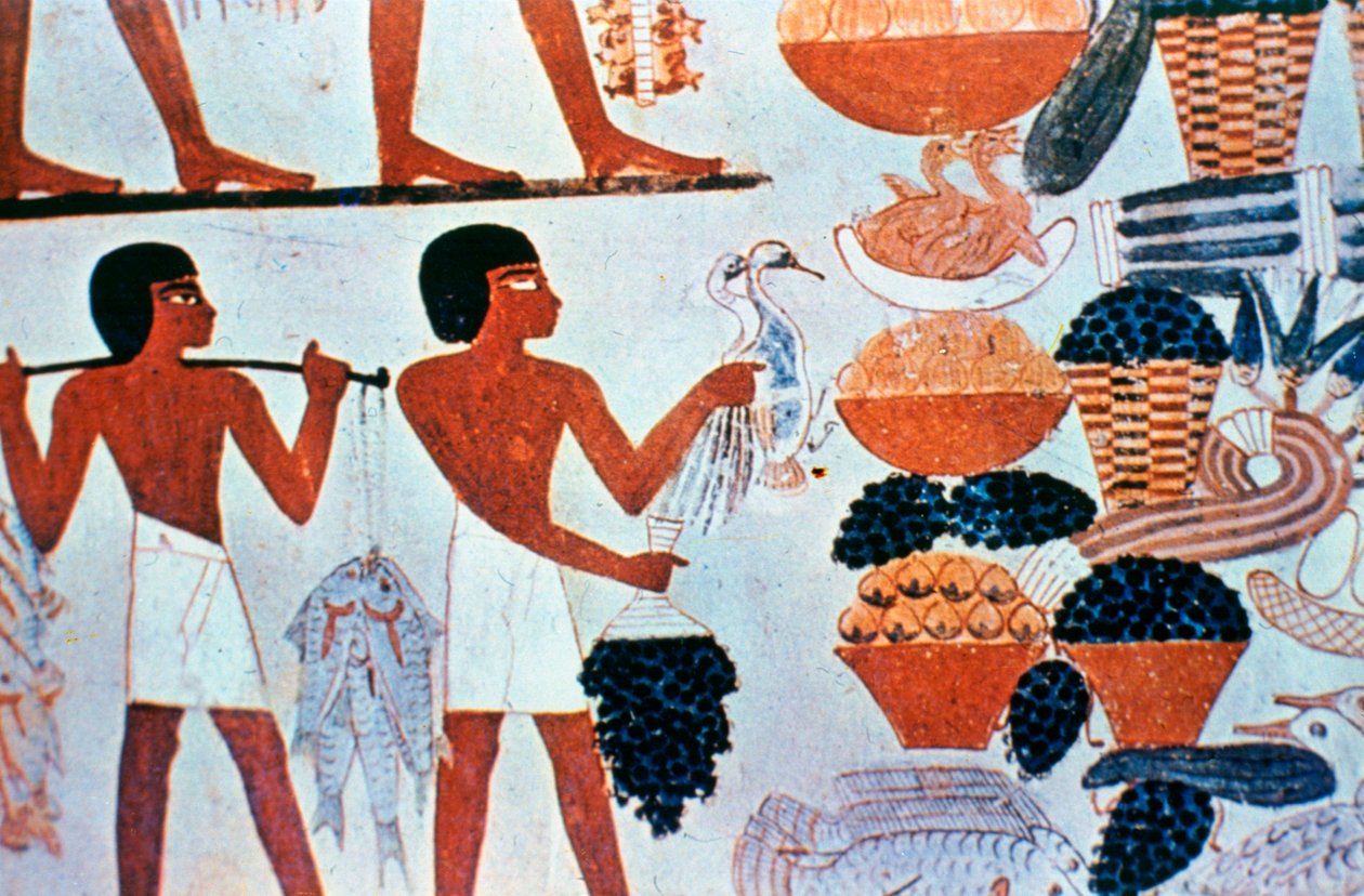 Staroegyptské nástěnné malby v hrobce v Thébách, Egypt od Unbekannt