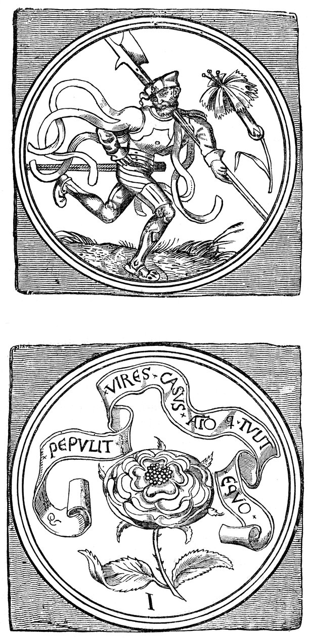Starověké hrací karty: Knave and Eso, 1833 od Unbekannt