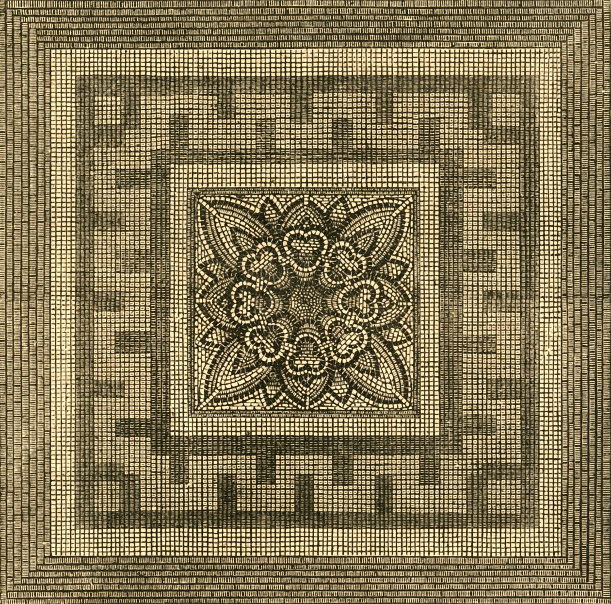 Starověká římská dlažba nalezená v Threadneedle Street, 1841, 1897. od Unbekannt