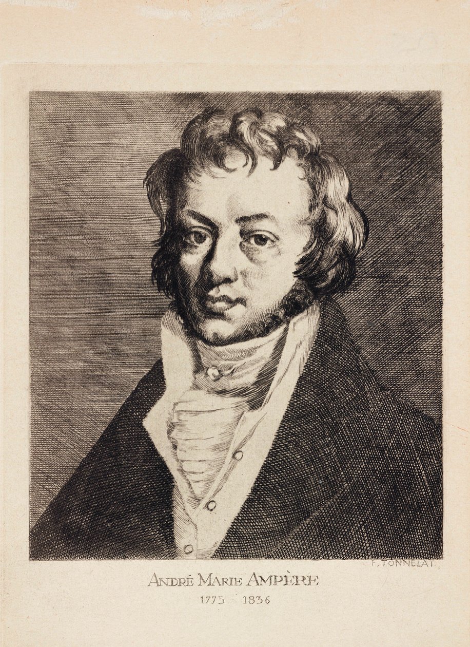 Andre-Marie Ampere, francouzský fyzik a matematik, c 1820 od Unbekannt