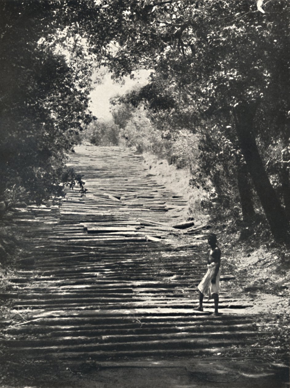 Anfang der Steintreppen von Mihintale, 1926 od Unbekannt