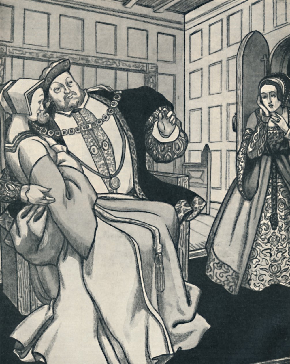 Anne Boleyn dostává velký šok, c1934 od Unbekannt
