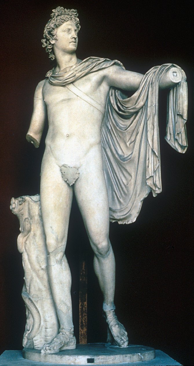 Apollo Belvedere, starověká řecká socha, c400-323 př.nl od Unbekannt