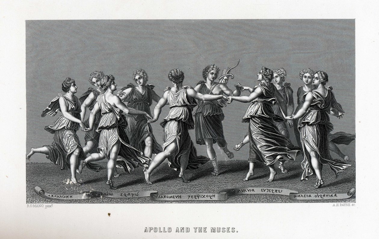 Apollo a múzy podle Giulio Romano, 1882 od Unbekannt