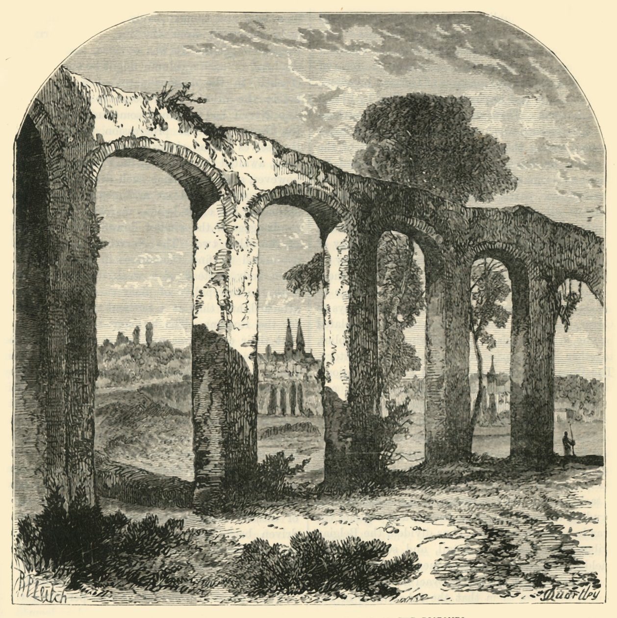 Akvadukt v Poitiers, starého hlavního města Pictones, 1890. od Unbekannt