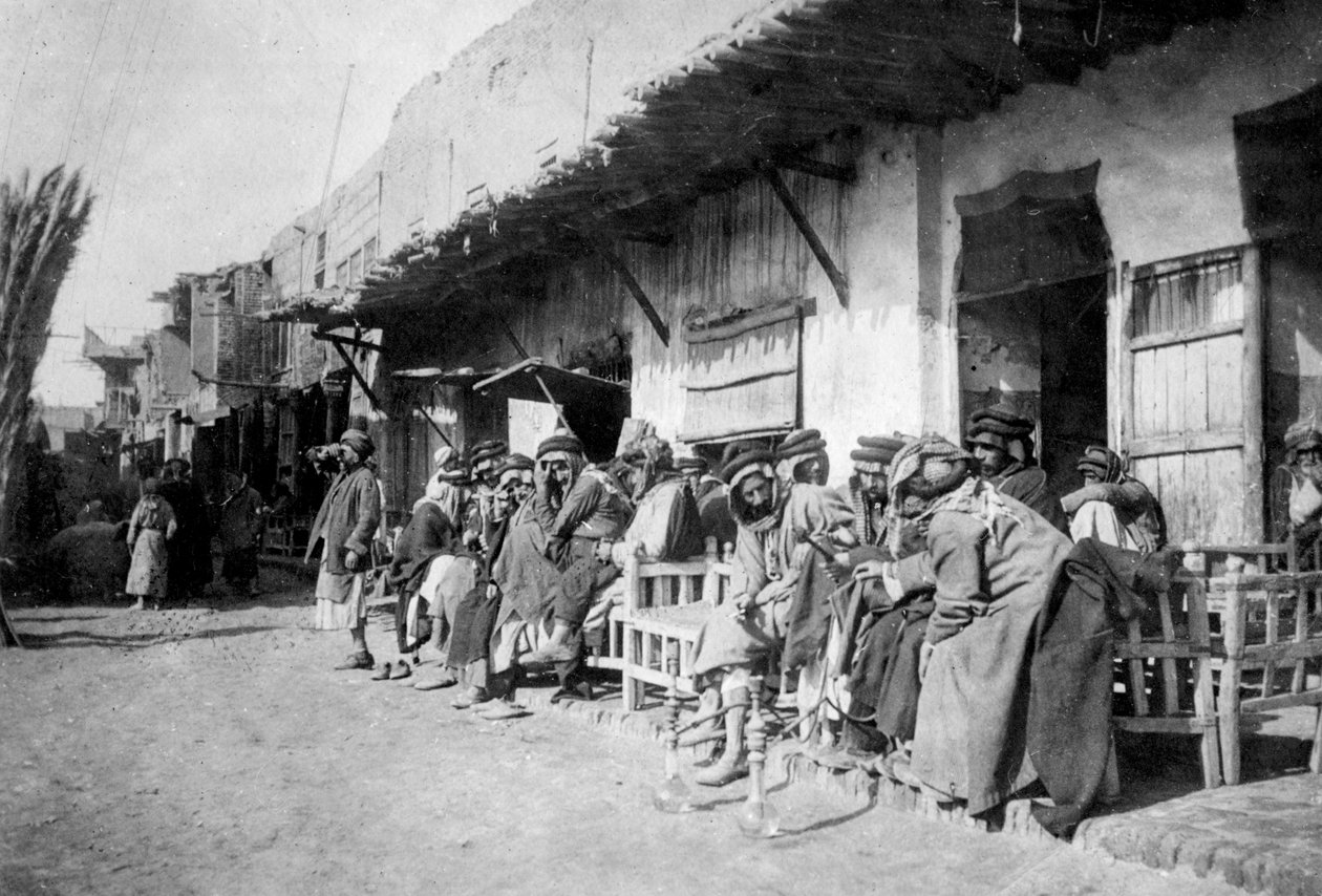 Arabská kavárna, Kazimain, Irák, 1917-1919 od Unbekannt
