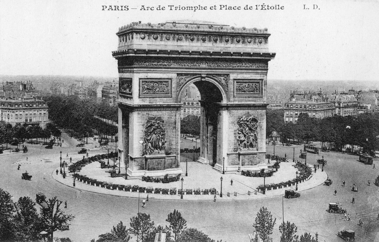 Arc de Triomphe a Place de lEtoile, Paříž, Francie, počátek 20. století od Unbekannt