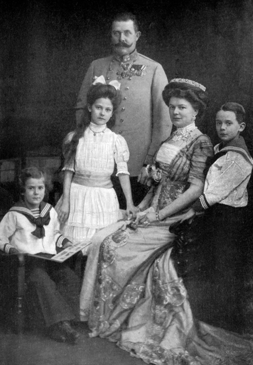 Arcivévoda Franz Ferdinand Rakouský a jeho rodina, c1910 c1920 od Unbekannt