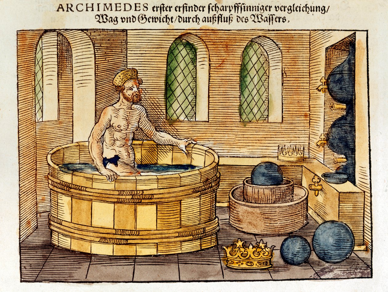 Archimedes ve své koupeli, 1547 od Unbekannt