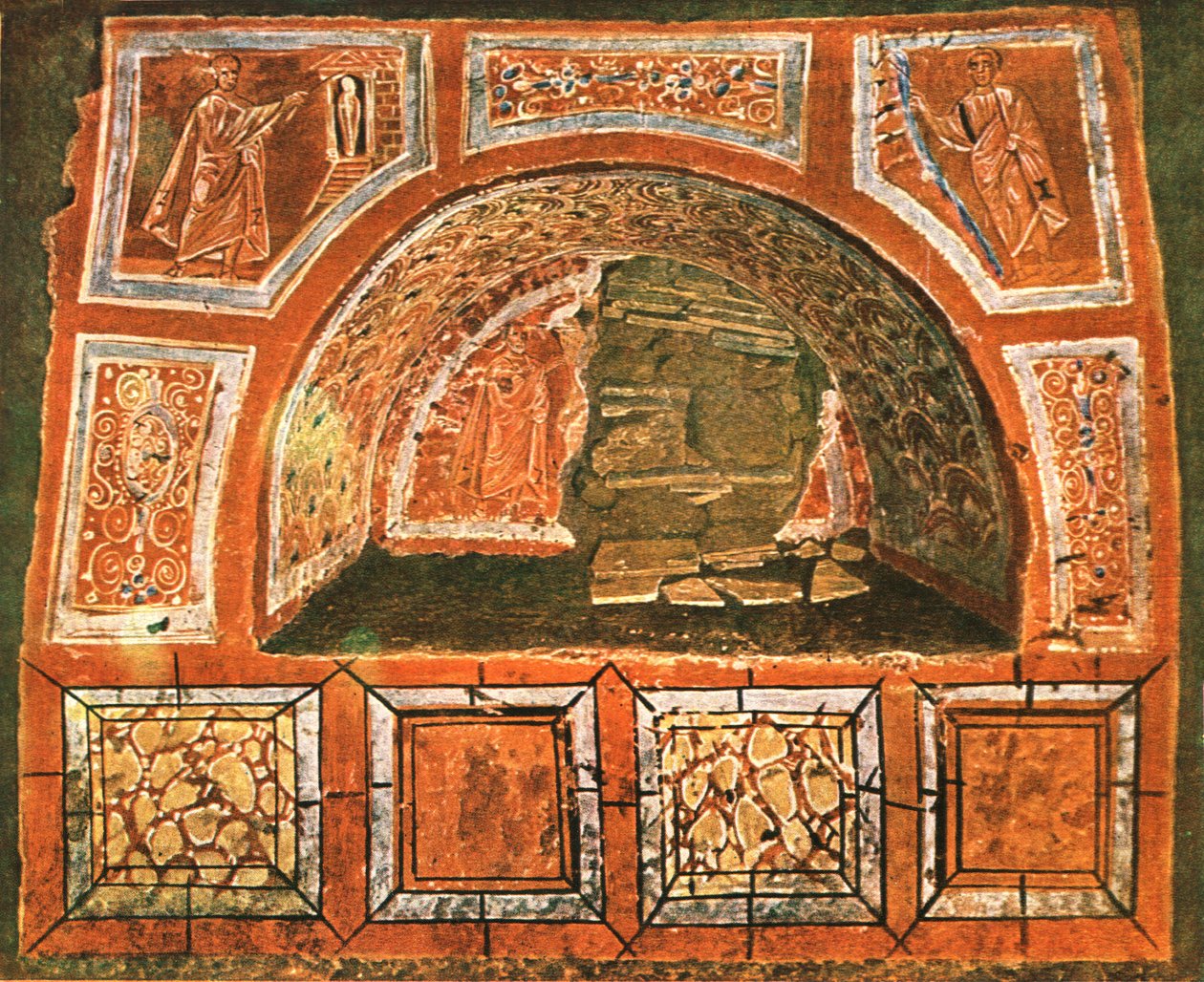Arcosolium v katakombě Domitilla na Via Ardeatina, Řím, Itálie, 1928. od Unbekannt