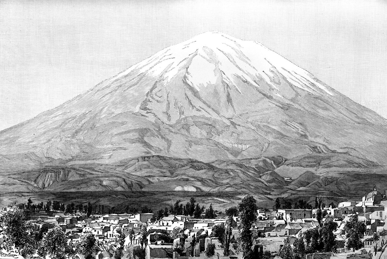 Arequipa a Mount Misti, Peru, 1895 od Unbekannt
