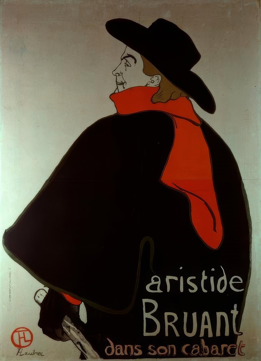Aristide Bruant ve svém kabaretu od Unbekannt
