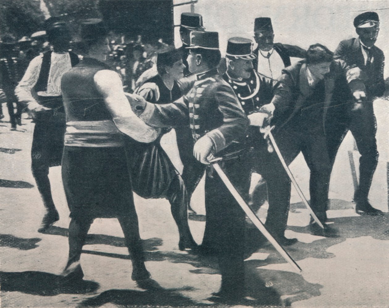 Zatčení Gavrila Principa, vraha arcivévody Františka Ferdinanda, 1914 od Unbekannt
