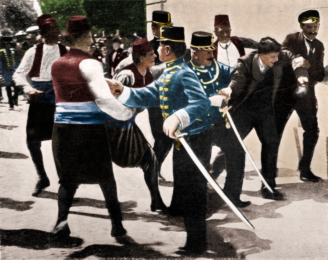 Zatčení Gavrila Principa, vraha arcivévody Františka Ferdinanda, 1914 od Unbekannt