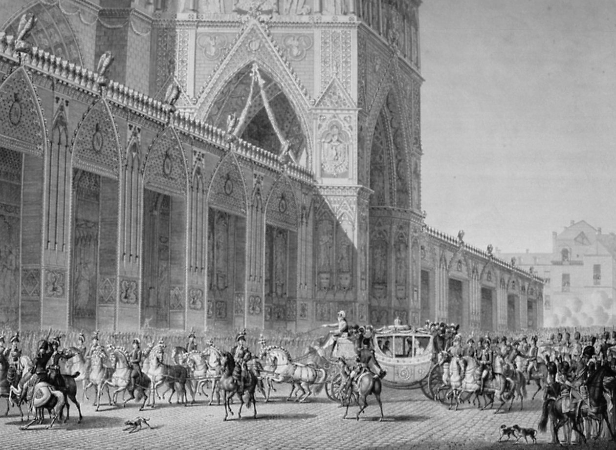Příjezd do Notre Dame, 2. prosince 1804, 19. století od Unbekannt